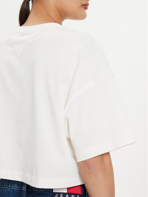 Tommy Jeans Tommy Jeans Tričko DW0DW18420 Écru Oversize