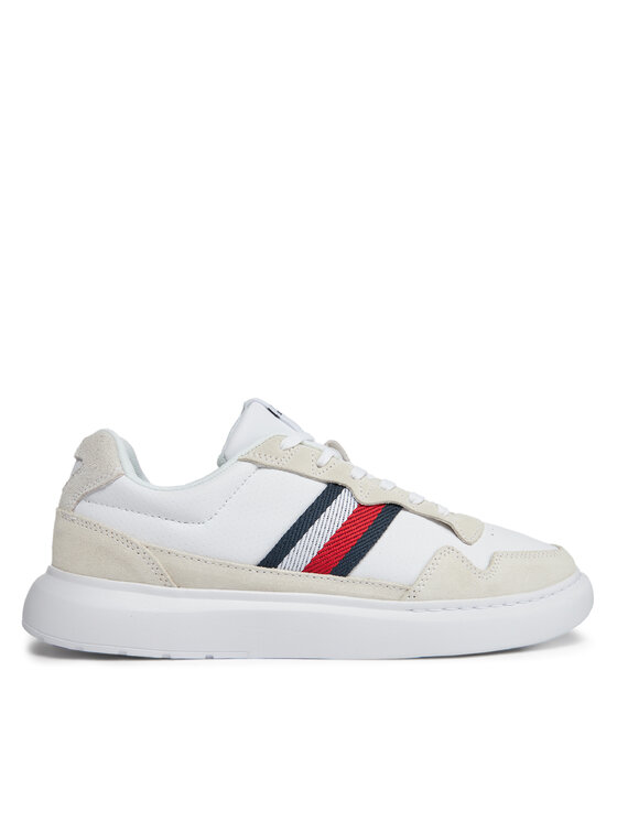 Tommy Hilfiger Superge Light Cupsole Lth Mix Stripes FM0FM04889 Bela