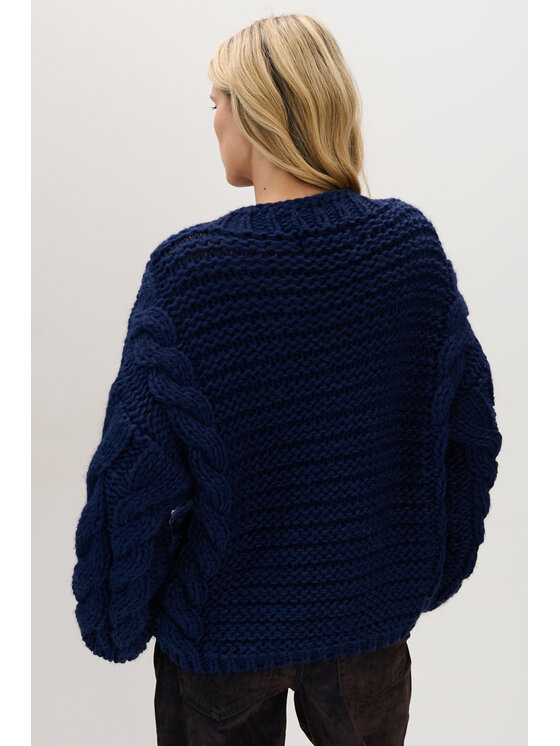 Fobya Fobya Sweter F780 Granatowy Basic Fit