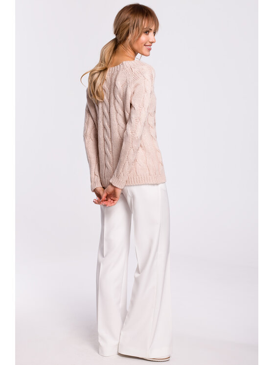 Made of Emotion Made of Emotion Sweter M511 Różowy Basic Fit