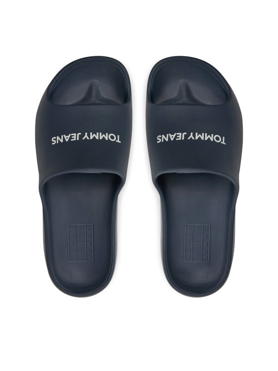 Tommy Jeans Tommy Jeans Natikače Tjw Chunky Flatform Slide EN0EN02454 Tamnoplava