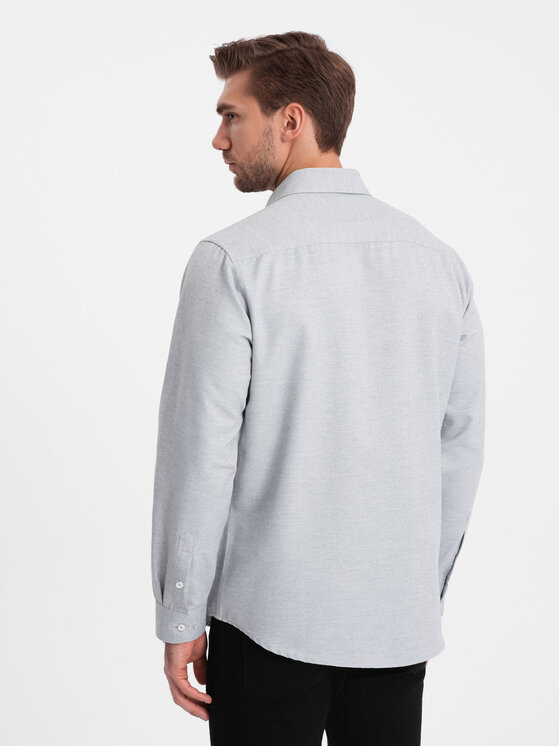 Ombre Ombre Košile OM-SHCS-0148 Šedá Regular Fit