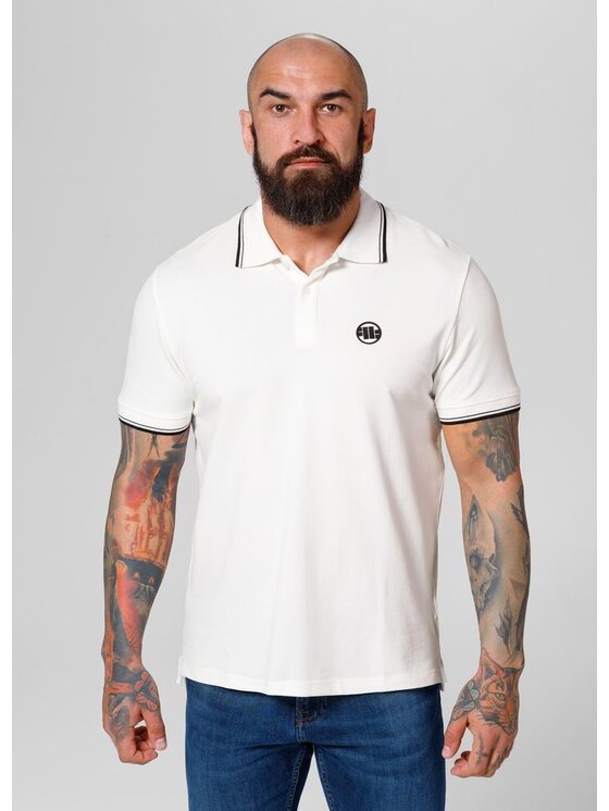 PITBULL PITBULL Polo Pique Stripes Regular Biały Regular Fit