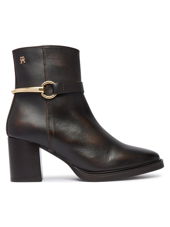 Tommy Hilfiger Tommy Hilfiger Saapad TH Stud Heel Riding Ankle Boot FW0FW09552 Tumepruun