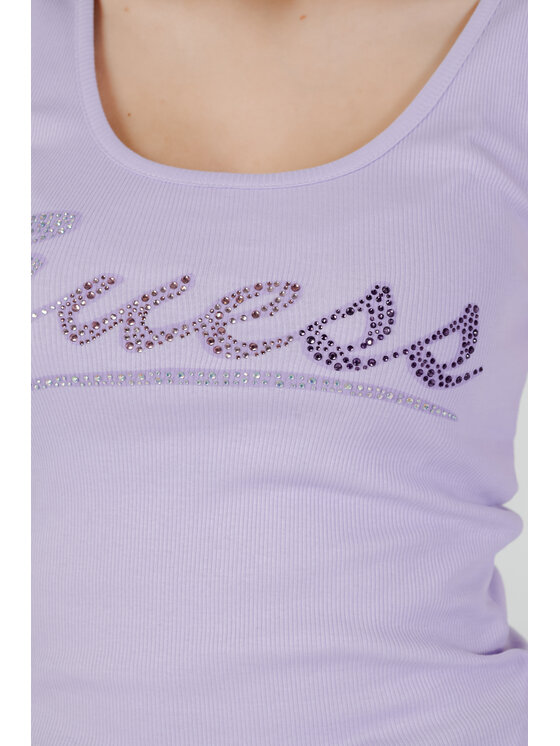 Guess Guess T-Shirt LOGO TANK Fioletowy To Fit