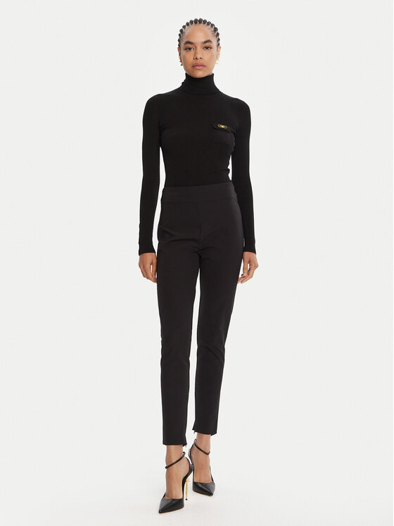 Elisabetta Franchi Elisabetta Franchi Rollkragenpullover MK-11B-56E2-V290 Schwarz Slim Fit