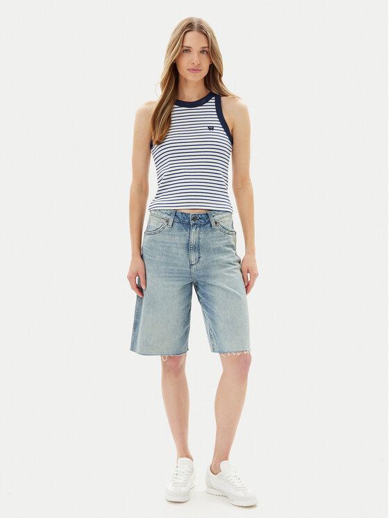 Wrangler Wrangler Džínsové šortky Jort 112362710 Modrá Relaxed Fit