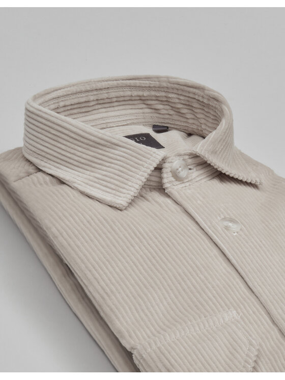 Borgio Borgio Koszula velletri 00614 Beżowy Relaxed Fit