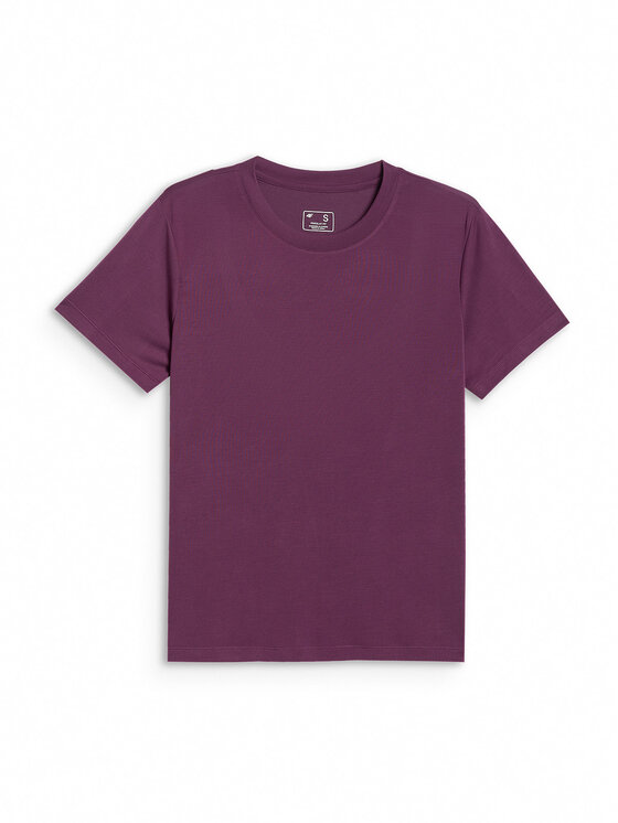 4F 4F T-Shirt SPORTS CLUB Bordowy Regular Fit