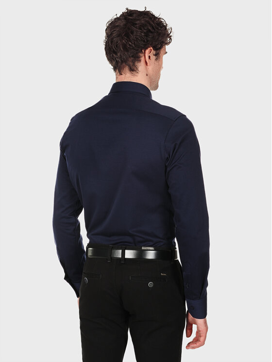 Evenemen Evenemen Koszula dzianinowa STICKAT Granatowy Slim Fit