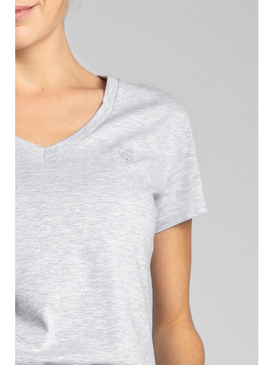 LaLupa LaLupa T-Shirt LA014 Srebrny Comfortable Fit