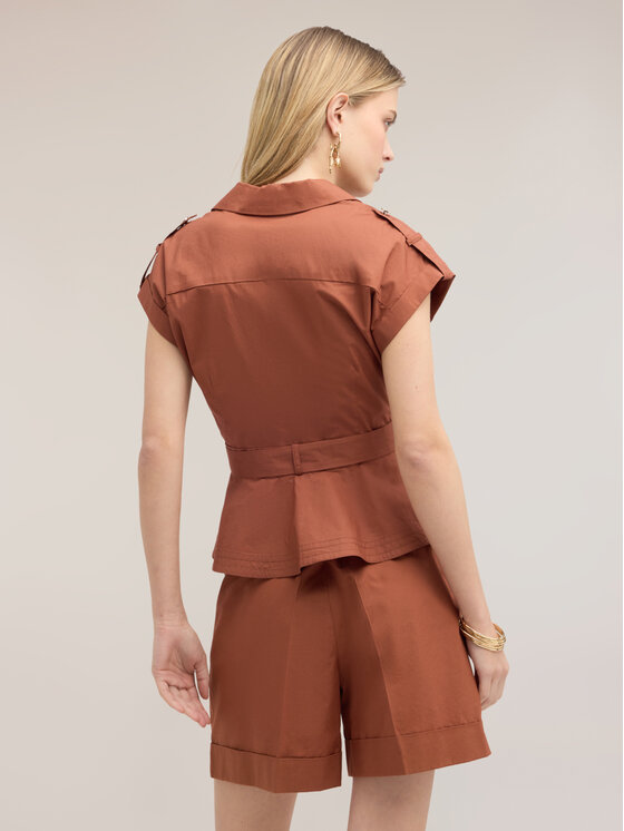 Motivi Motivi Koszula 5056Q000970N012 Brązowy Slim Fit