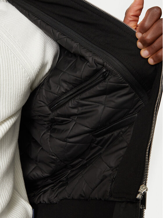 Serge Pariente Serge Pariente Lederjacke Amos Hood Schwarz Regular Fit