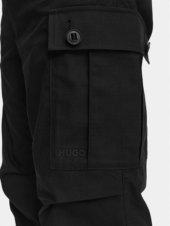 HUGO HUGO Spodnie cargo Carlos261 50559453 Czarny Straight Fit
