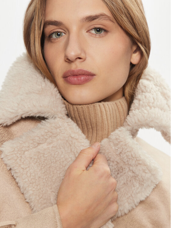 ONLY ONLY Verstos odos kailiniai Ylva 15322402 Smėlio Regular Fit