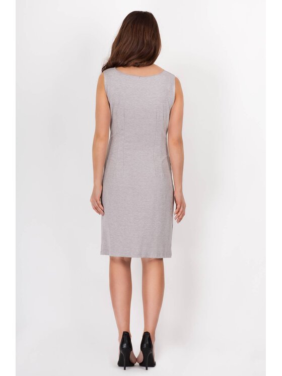 Awama Awama Sukienka letnia A090 Szary Basic Fit
