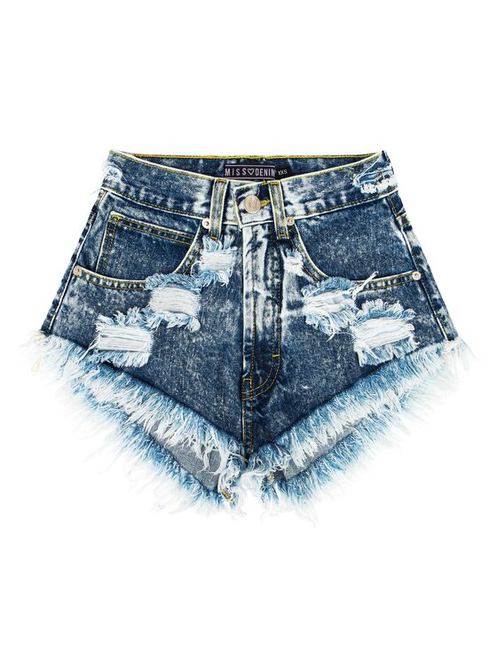 MissDenim MissDenim Szorty jeansowe High Waist Niebieski Regular Fit