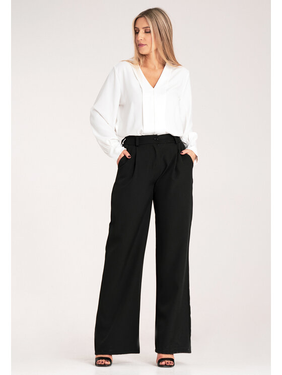 FIGL FIGL Spodnie palazzo M1129 Czarny Palazzo Fit