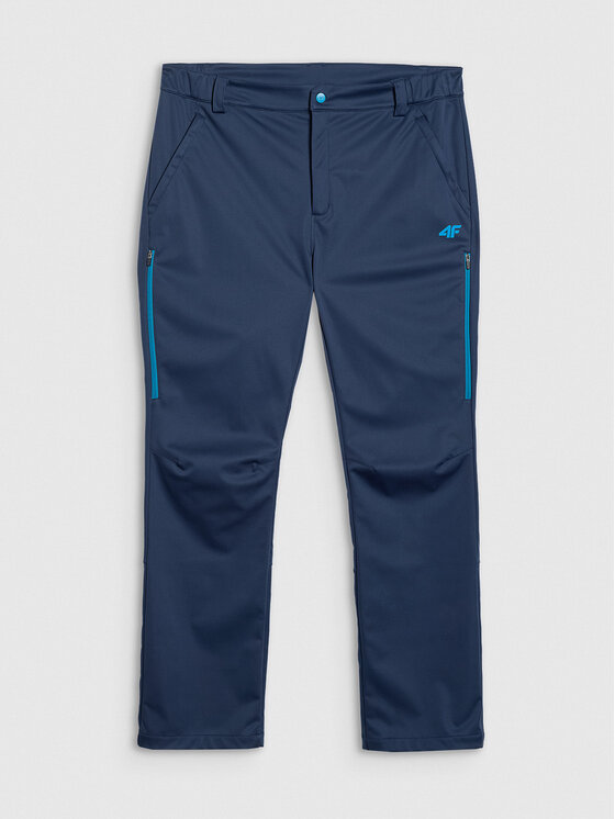 4F 4F Spodnie przeciwdeszczowe TREKKING Granatowy Regular Fit