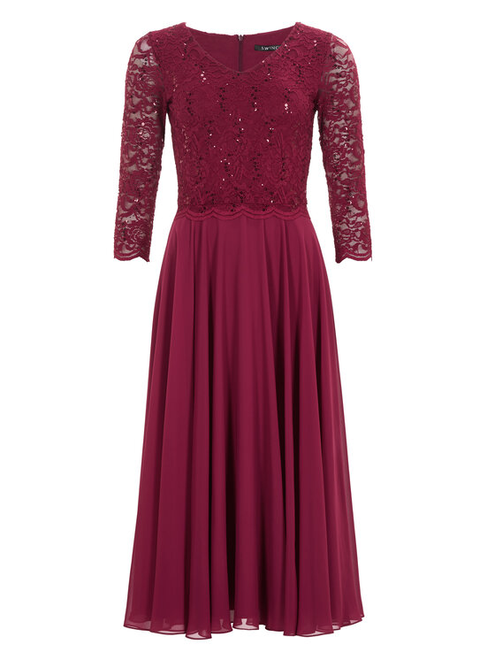 Swing Swing Sukienka koktajlowa 5AI08900 Bordowy Regular Fit