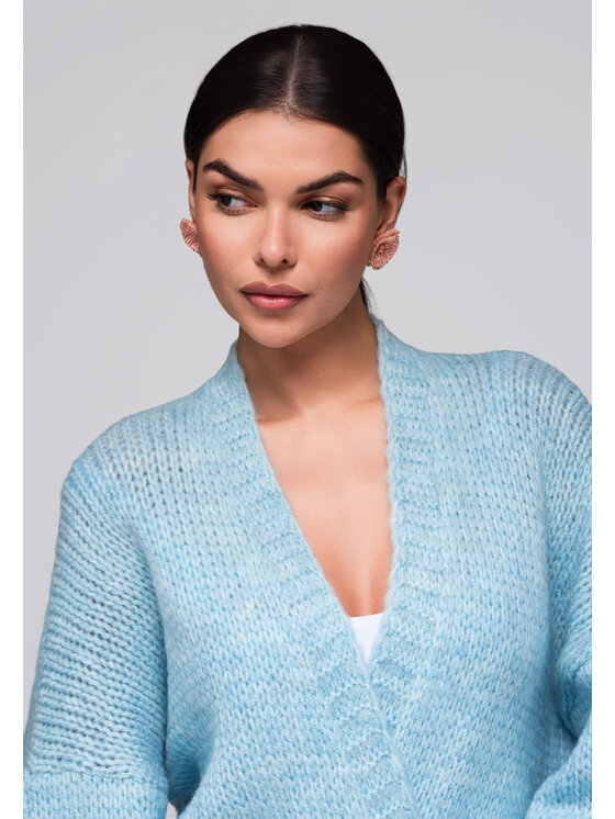 Ombre Ombre Kardigan LW-SWCD-0105 Niebieski Regular Fit