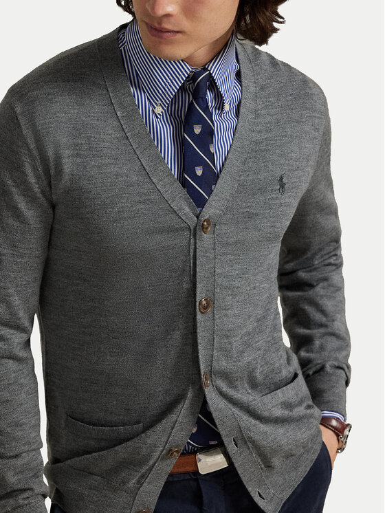 Polo Ralph Lauren Polo Ralph Lauren Кардиган 710946144004 Сив Slim Fit