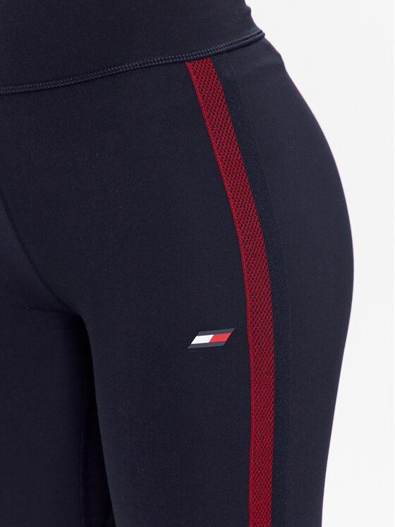 Tommy Hilfiger Tommy Hilfiger Legginsy Split Tape S10S101708 Granatowy Slim Fit