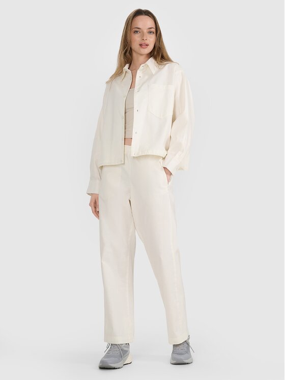 4F 4F Pantaloni di tessuto 4FRSS25TTROF1448-11S Bianco Relaxed Fit