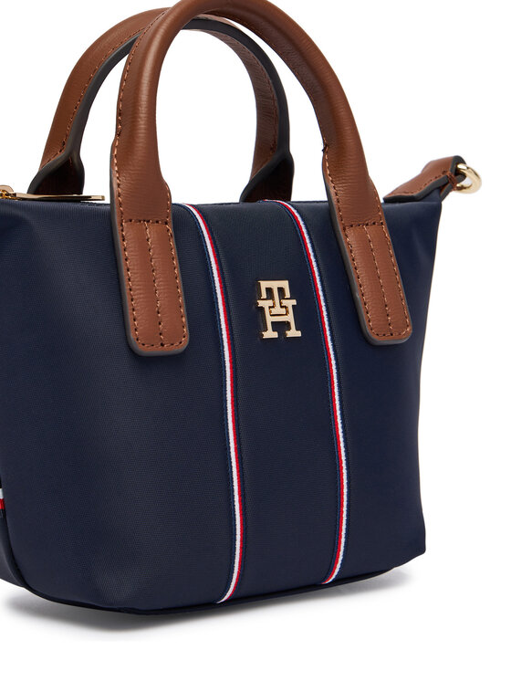 Tommy Hilfiger Tommy Hilfiger Geantă Popette Micro Tote Corp AW0AW18552 Bleumarin