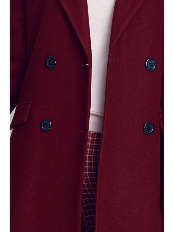 NIFE NIFE Płaszcz Płaszcz Bordowy Classic Fit