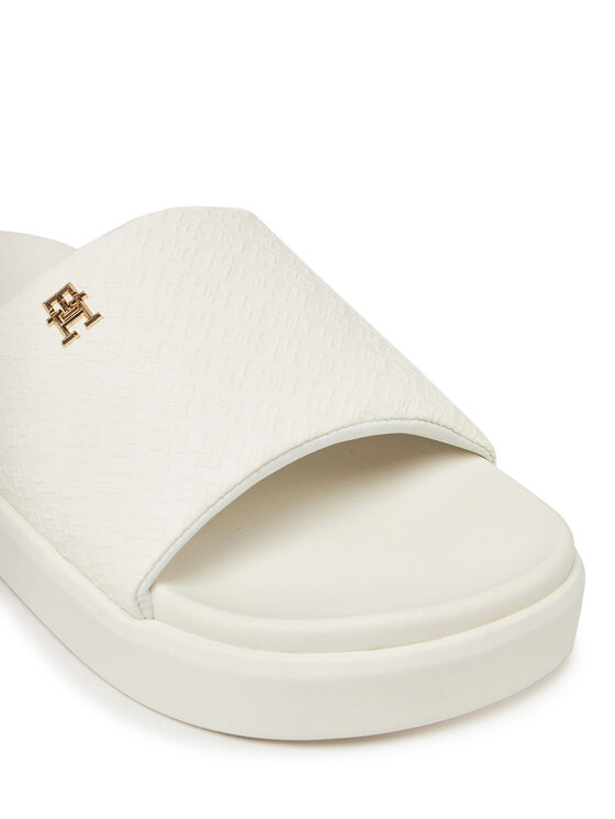 Tommy Hilfiger Tommy Hilfiger Παντόφλες Platform Monogram Poolslide FW0FW08526 Λευκό