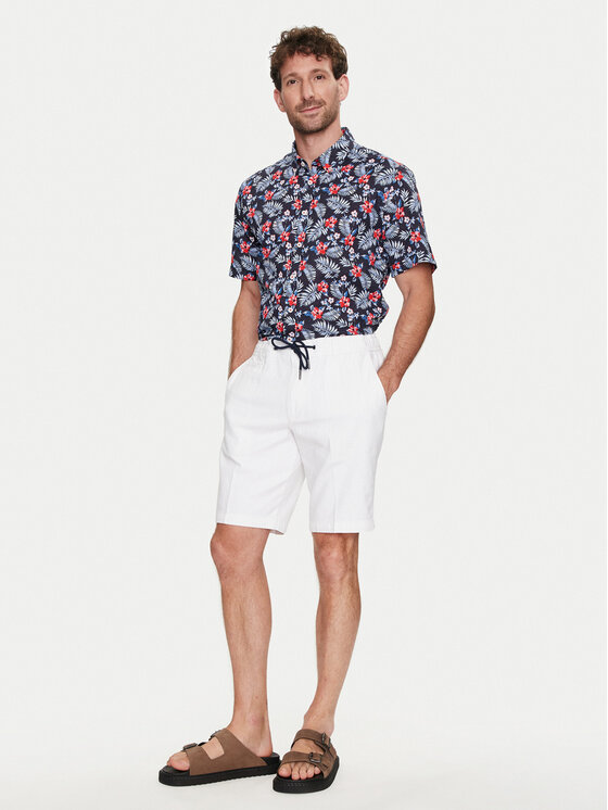 Bugatti Bugatti Stoffshorts 4029 56419A Weiß Regular Fit