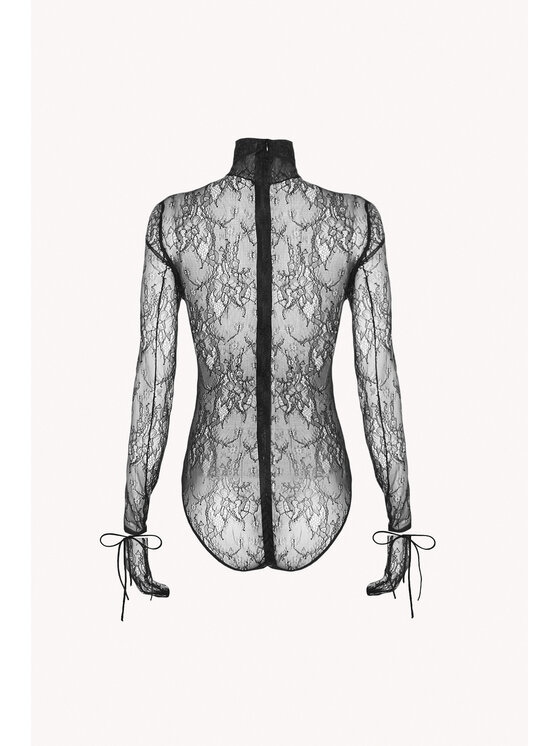 Epuzer Epuzer Body Turtleneck lace Czarny Standard Fit