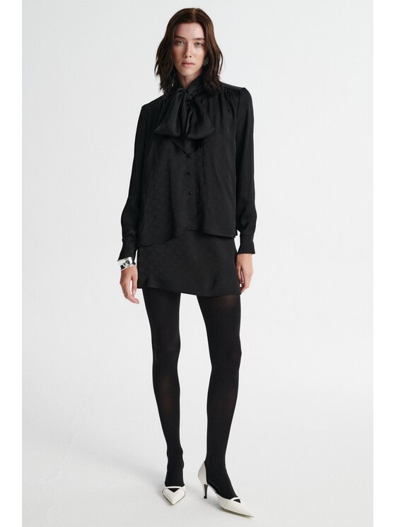 MARI PRETI MARI PRETI Bluzka MONOGRAM M OBSIDIAN Czarny Loose Fit
