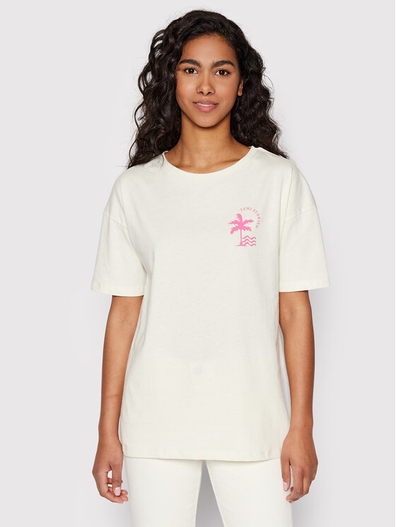 Femi Stories Tricou Loose Bej Relaxed Fit