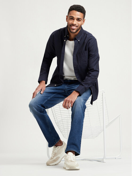 Cross Jeans Cross Jeans Koszula 35451-001 Granatowy Regular Fit