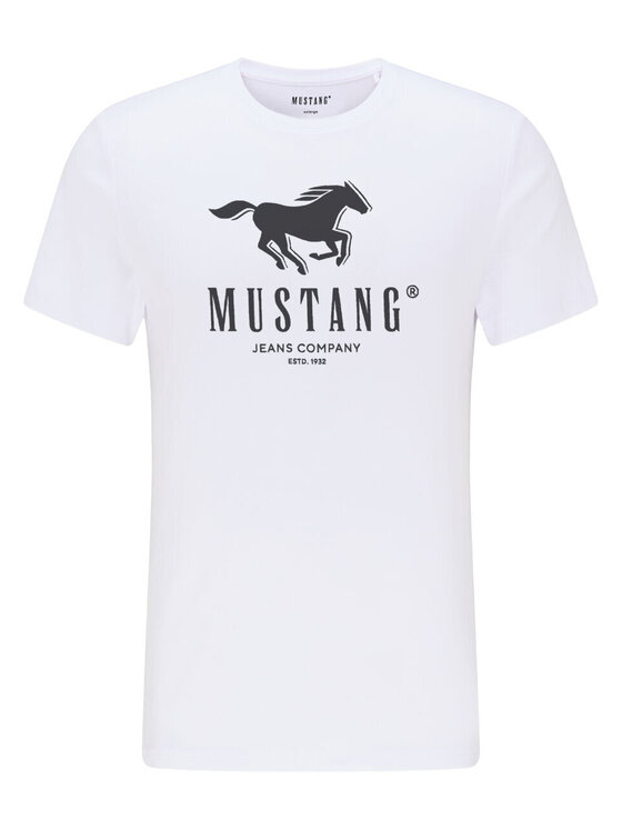 Mustang Mustang T-Shirt ALEX C PRINT Biały Regular Fit