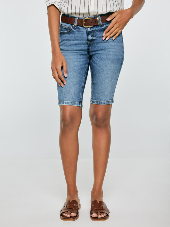 BIG STAR BIG STAR Bermudy SHIRA Niebieski Slim Fit