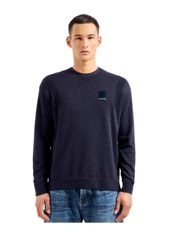 Armani Exchange Armani Exchange Svetr MAGLIA GIROCOLLO Tmavomodrá Regular Fit