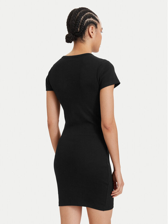 Tommy Jeans Tommy Jeans Poletna obleka Flag DW0DW22613 Črna Slim Fit