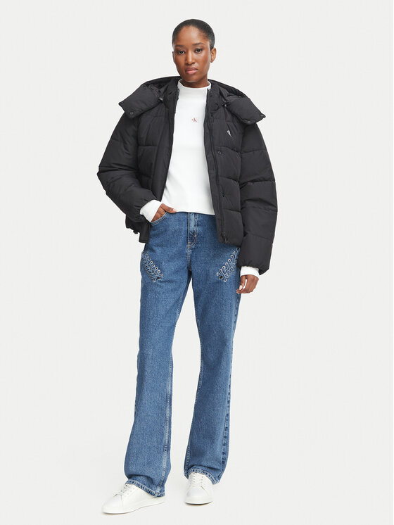 Calvin Klein Jeans Calvin Klein Jeans Μπουφάν χειμωνιάτικο Matte LV047H504G Μαύρο Relaxed Fit
