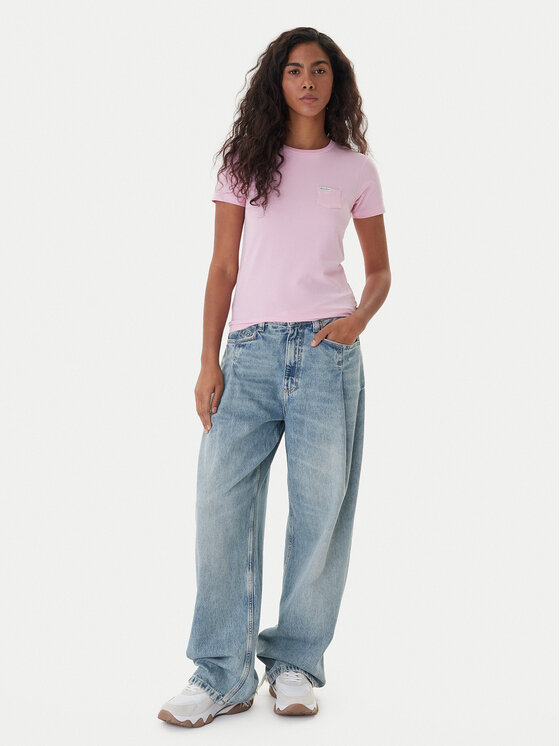 Guess Jeans Guess Jeans T-krekls W5RI52 J1314 Rozā Regular Fit