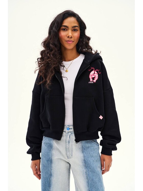 NAOKO NAOKO Bluza Soulmate Lobster Czarny Oversize