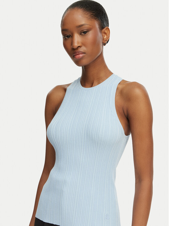 HUGO HUGO Top Sarepla 50539890 Svetlo modra Slim Fit