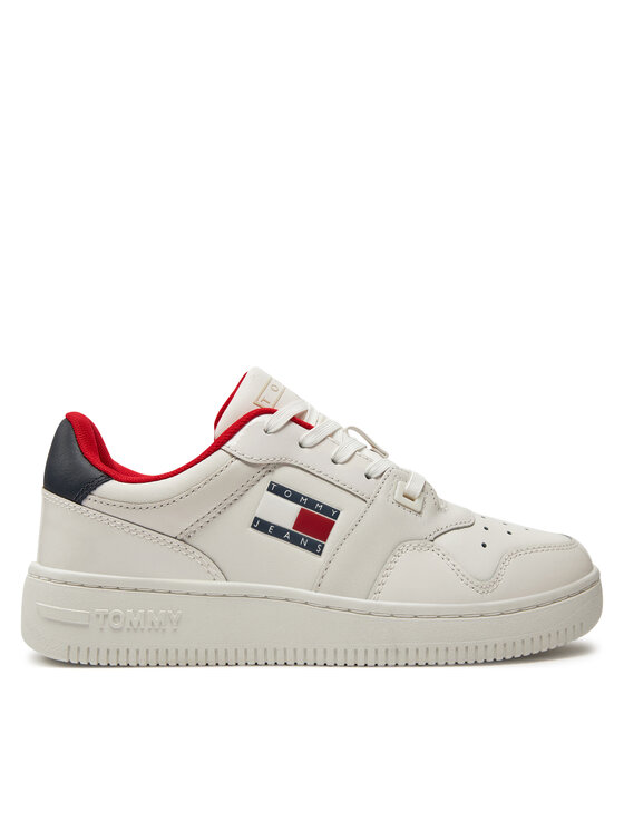 Tommy Jeans Snīkeri Tjw Retro Basket EN0EN02206 Écru