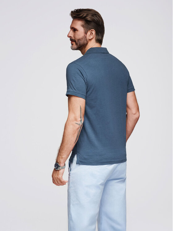 Ombre Ombre Polo OM-POWS-0142 Granatowy Regular Fit