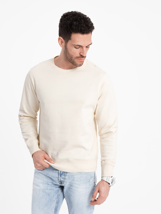 Ombre Ombre Mikina OM-SSBN-0175 Écru Regular Fit