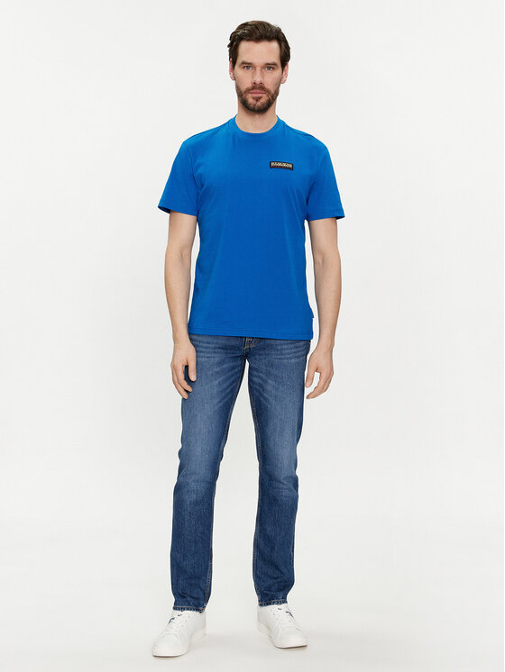 Napapijri Napapijri T-Shirt Iaato NP0A4HFZ Modrá Regular Fit