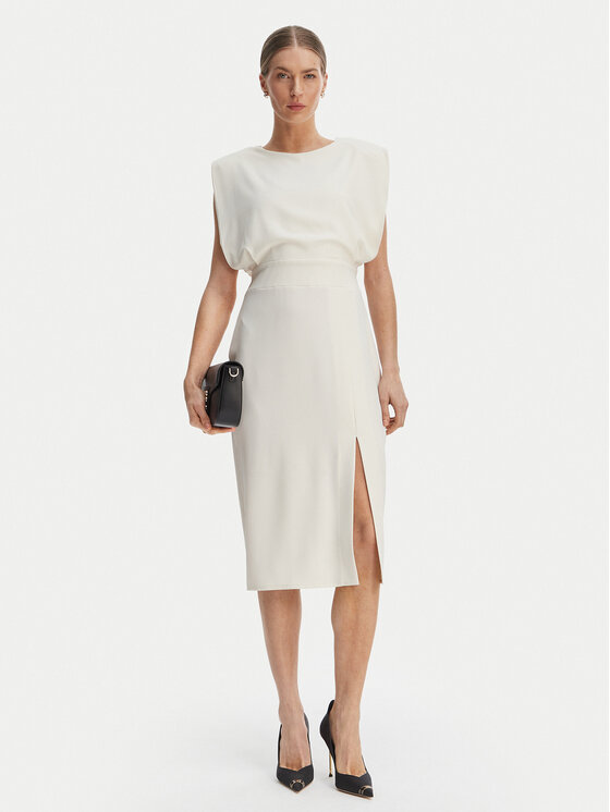 Rinascimento Rinascimento Kokteilinė suknelė CFC0127570003 Balta Slim Fit