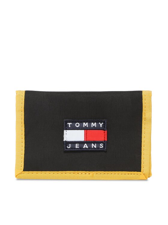Duży Portfel Męski Tommy Jeans, Czarny, Tjm Heritage Trifold AM0AM10637